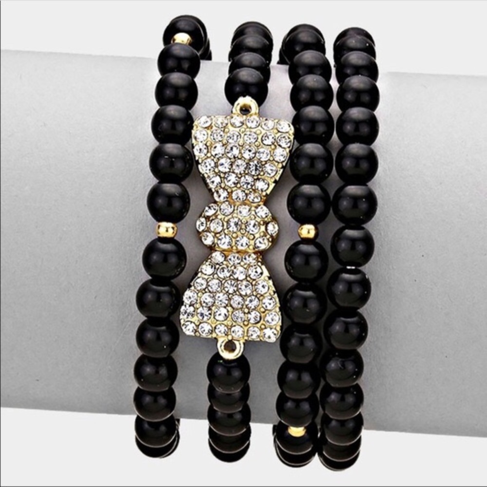 🔴 3 for $25 🔴 Crystal Bow Stack Bracelet